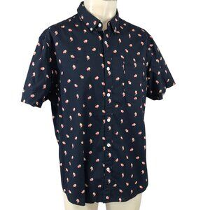 PENQUIN - MEN'S XL - NAVY SHORT SLEEVE COLLARED BUTTON UP POPCORN SHIRT